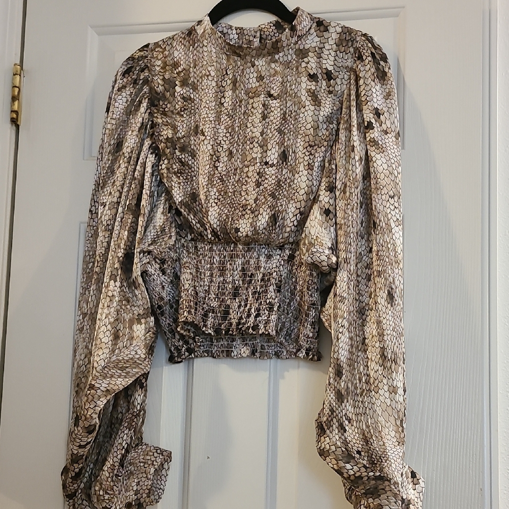 Elegant Snake Print Women's Top